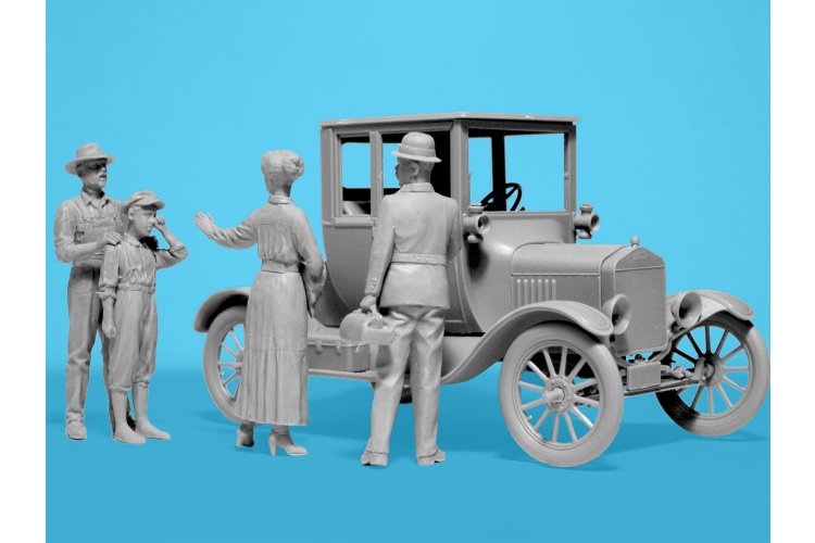 1:35 ICM 35829 Doctor on Call - Ford Model T - Amerikaanse Klassieke Auto met 4 Figuren - Icm35829 3 - ICM35829