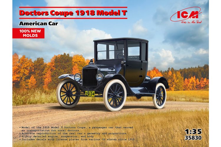 1:35 ICM 35830 Ford Model T Doctor&rsquo;s Coupe 1918 &ndash; American Classic Car - Icm35830 1 - ICM35830
