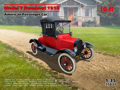 1:35 ICM 35831 Ford Model T Runabout 1918 WWI - American Classic Car - Icm35831 1 - ICM35831