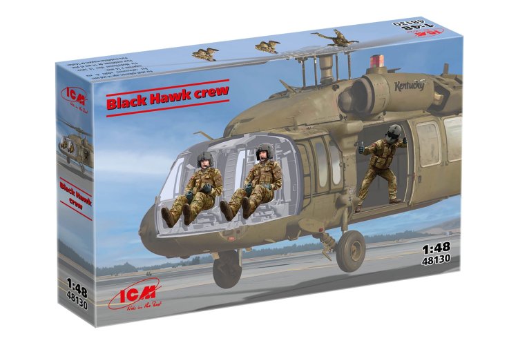 1:48 ICM 48130 Black Hawk Crew - Sikorsky S-70 Helikopterbemanning - 3 Figuren - 2 Cockpit + 1 Laadruimte - Icm48130 2x - ICM48130
