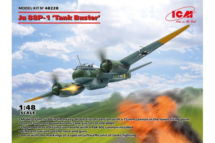 1:48 ICM 48228 Ju 88P-1 - Tank Buster - Vliegtuig - Icm48228 - ICM48228