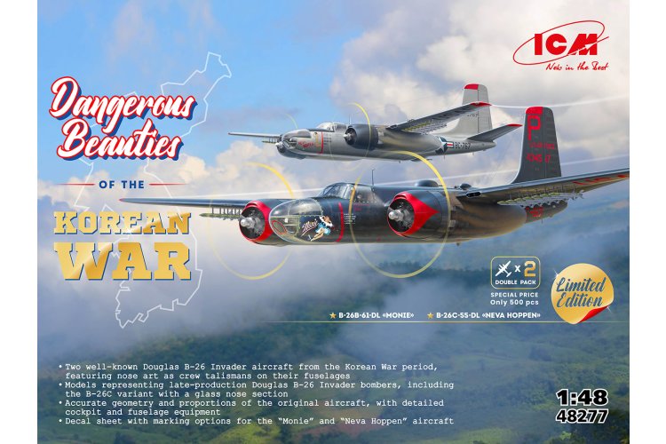 1:48 ICM 48277 Dangerous Beauties of the Korean War - Limited Edition - 2 Douglas B-26 Invader Bombers - Icm48277 1 - ICM48277