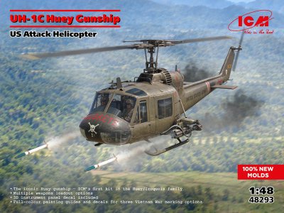 1:48 ICM 48293 Bell UH-1C Huey Gunship - Amerikaanse Aanvalshelikopter - Icm48293 1 - ICM48293