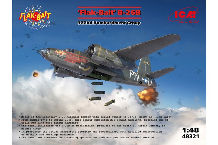 1:48 ICM 48321 Martin B-26B Marauder "Flak Bait" - 322nd Bombardment Group - Propeller Aircraft - Icm48321 1 - ICM48321