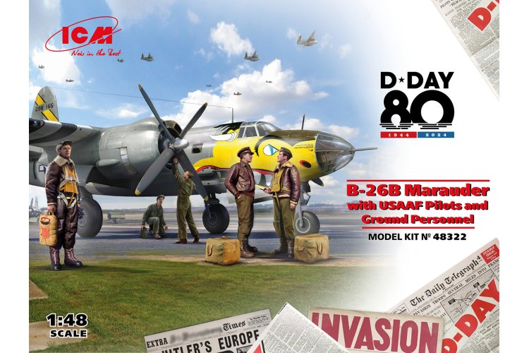 1:48 ICM 48322 D-Day 80 B-26B Marauder with USAAF Pilots and Ground Personnel - Icm48322 1 - ICM48322