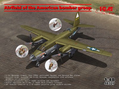 1:48 ICM 48327 Martin B-26 Marauder &ndash; Airfield of the American Bomber Group WWII &ndash; Diorama Set - Icm48327 1 - ICM48327