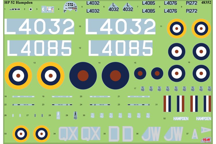 1:48 ICM 48352 Handley Page HP.52 Hampden B.Mk.I &ndash; WWII British Bomber - Icm48352 22 - ICM48352