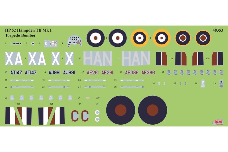 1:48 ICM 48353 HP.52 Hampden TB.Mk.I WWII - Britse Torpedobommenwerper - Icm48353 21 - ICM48353