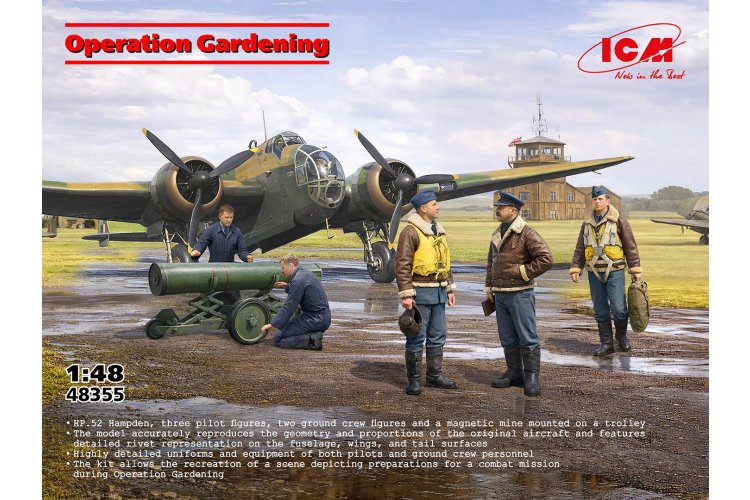 1:48 ICM 48355 HP.52 Hampden Operation Gardening - Britse Torpedobommenwerper en 5 Figuren - Icm48355 1 - ICM48355
