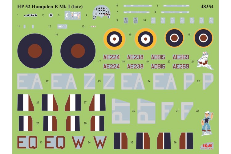 1:48 ICM 48355 HP.52 Hampden Operation Gardening - Britse Torpedobommenwerper en 5 Figuren - Icm48355 12 - ICM48355