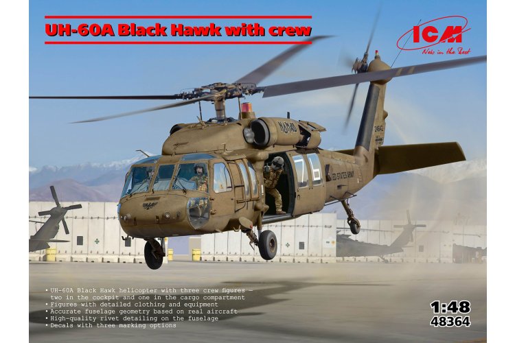 1:48 ICM 48364 Sikorsky UH-60A Black Hawk with Crew &ndash; American Helicopter - Icm48364 1 - ICM48364