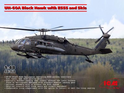 1:48 ICM 48368 UH-60A Black Hawk met ESSS en Skis - Amerikaanse Transporthelikopter - Icm48368 1 - ICM48368