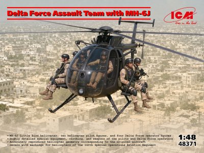 1:48 ICM 48371 MH-6J Little Bird met Delta Force Assault Team - Amerikaanse Special Forces Helikopter met 6 Figuren - Icm48371 1 - ICM48371