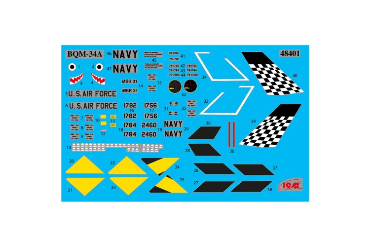 1:48 ICM 48401 BQM-34A (Q-2C) Firebee with trailer (1 airplane and trailer) - Icm48401 4 - ICM48401