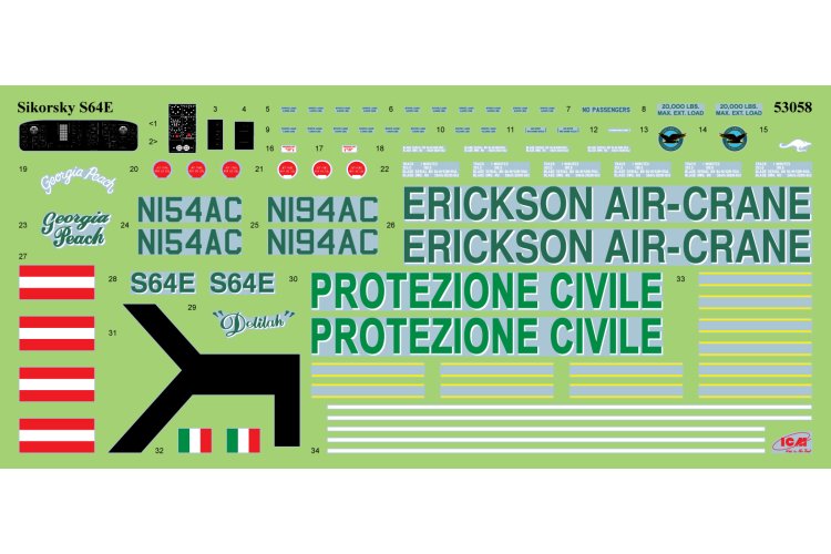 1:35 ICM 53058 Sikorsky S-64 Skycrane - American Transport Helicopter - Icm53058 22 - ICM53058