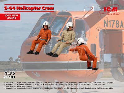 1:35 ICM 53103 S-64 Skycrane Crew - 3 Figures - Icm53103 1 - ICM53103