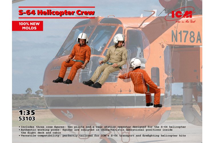 1:35 ICM 53103 S-64 Skycrane Crew - 3 Figures - Icm53103 1 - ICM53103