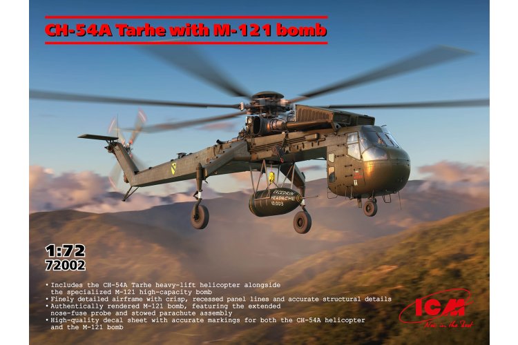 1:72 ICM 72002 Sikorsky CH-54A Tarhe met M-121 Bom - Amerikaanse Zware Transporthelikopter - Icm72002 1 - ICM72002