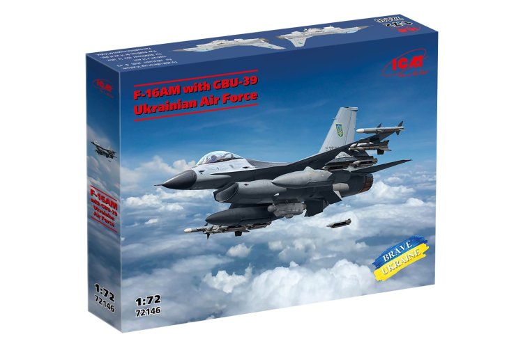 1:72 ICM 72146 General Dynamics F-16AM Fighting Falcon met GBU-39 Bommen - Oekra&iuml;ens Jachtvliegtuig - Icm72146 11 - ICM72146