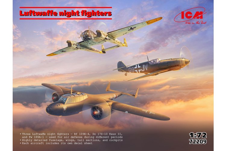 1:72 ICM 72209 Luftwaffe Night Fighters &ndash; 3 Propeller Aircraft - Icm72209 1x - ICM72209