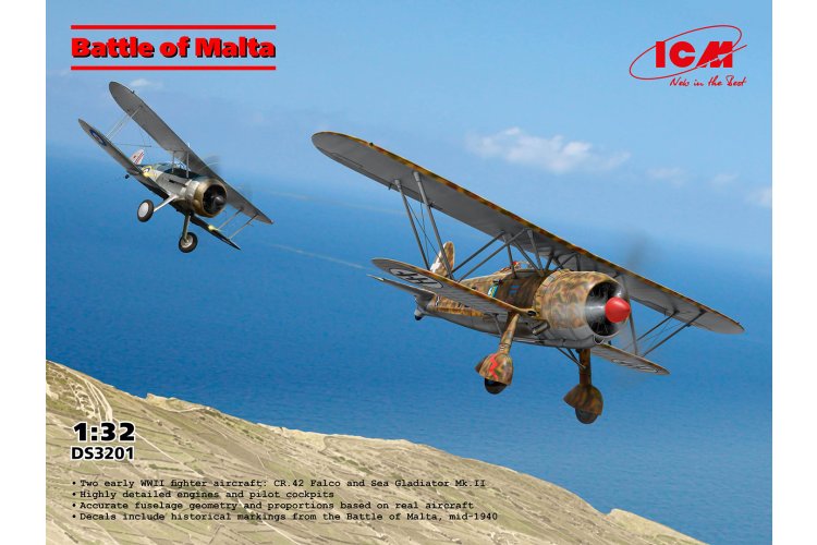 1:32 ICM DS3201 Battle of Malta WWII &ndash; Fiat CR.42 Falco &ndash; Gloster Sea Gladiator Mk. II &ndash; Propeller Aircraft - Icmds3201 1 - ICMDS3201