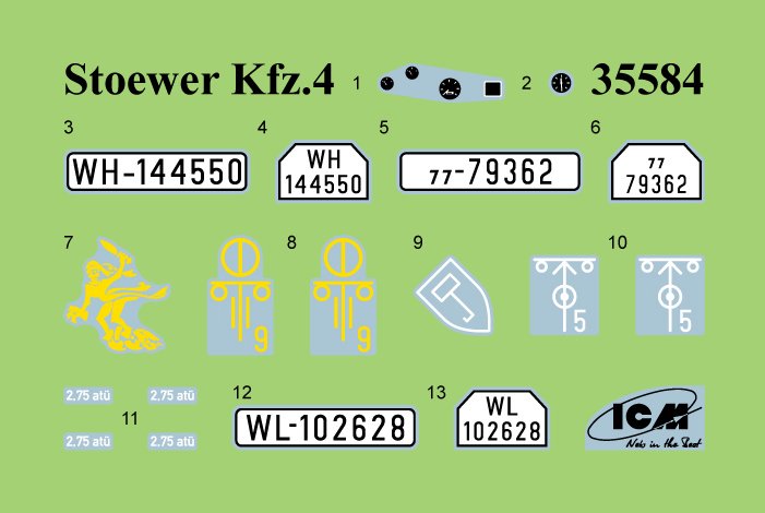 1:35 ICM DS3526 Self-Propelled Anti-Aircraft Guns of the Wehrmacht - Ford V3000 and 2x Passenger Cars - Icmds3526 22 - ICMDS3526
