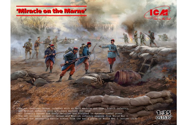 1:35 ICM DS3530 Miracle on the Marne - WWI British Infantry - Vickers Machine Gun Crew - Figures - Icmds3530 1 - ICMDS3530