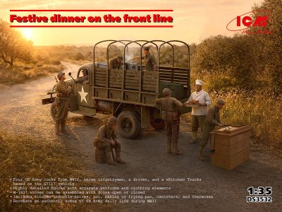1:35 ICM DS3532 Festive Dinner on the Front Line WWII - G7117 Kitchen Truck met 8 Figuren - Icmds3532 1 - ICMDS3532