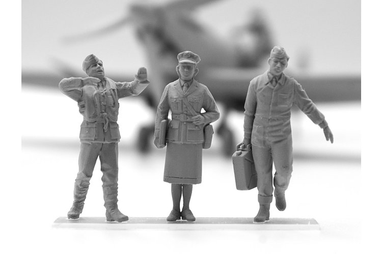 1:48 ICM DS4802 WWII RAF Airfield - Spitfire Mk.IX,Spitfire MkVII,RAF Pilots a Ground Pers 7 fig. - Icmds4802 4 - ICMDS4802