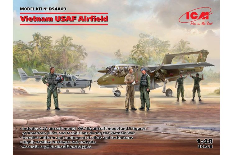 1:48 ICM DS4803 Vietnam USAF Airfield - Cessna - OV-10 Bronco - Pilots - Ground Pers. - Icmds4803 en 1 - ICMDS4803