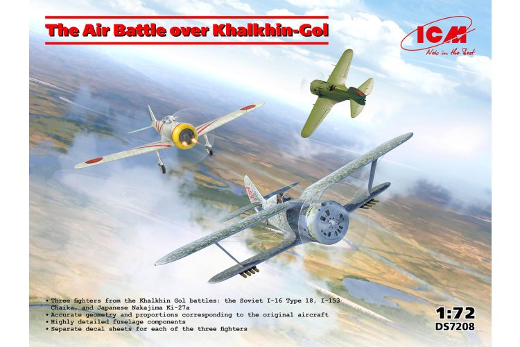 1:72 ICM DS7208 The Air Battle over Khalkhin-Gol 1939 - Ki-27a - I-16 Type 18 - I-153 Chaika - 3 Aircraft - Icmds7208 1 - ICMDS7208