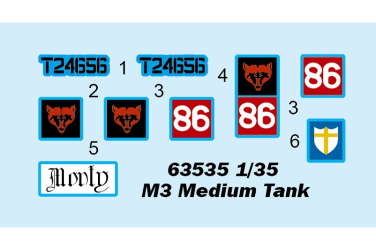 1:35 I Love Kit 63535 M3 Medium Tank - Ilo63535 decals - TRUILO63535