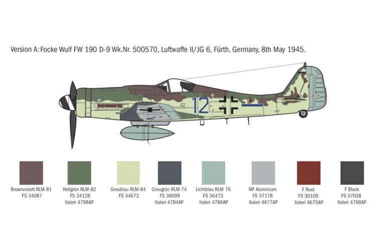 1:72 Italeri 1312 Focke-Wulf Fw 190D-9 - Vliegtuig - Ita1312 4 - ITA1312