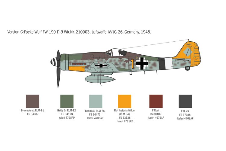 1:72 Italeri 1312 Focke-Wulf Fw 190D-9 - Vliegtuig - Ita1312 6 - ITA1312