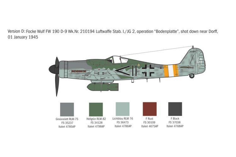 1:72 Italeri 1312 Focke-Wulf Fw 190D-9 - Vliegtuig - Ita1312 7 - ITA1312