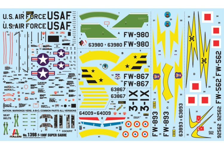 1:72 Italeri 1398 North American F-100F Super Sabre - Jet Fighter - Ita1398 3 - ITA1398