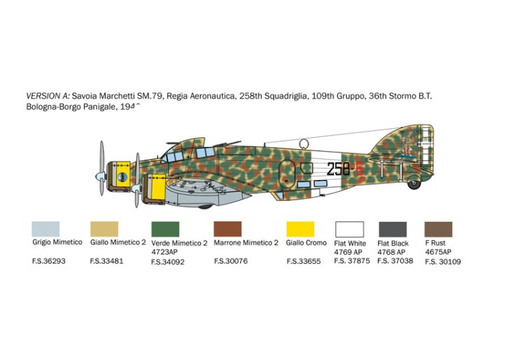 1:72 Italeri 1412 S.79 Sparviero - Bomber version Plane - Ita1412 2 - ITA1412
