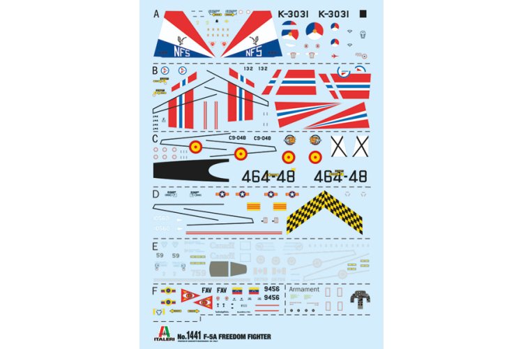 1:72 Italeri 1441 F-5A Freedom Fighter - Ita1441decals - ITA1441