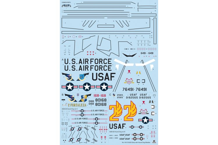 1:72 Italeri 1451 B-52G Stratofortress Early version with Hound Dog Missiles - Ita1451 2 - ITA1451