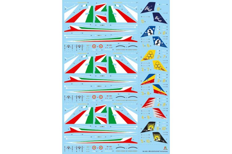 1:72 Italeri 1461 MB-339 60th P.A.N. anniversary - 3 Planes - Ita1461 decals - ITA1461