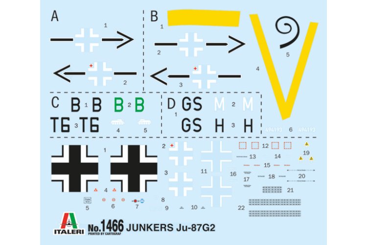 1:72 Italeri 1466 Ju 87 G-2 Kanonenvogel - Ita1466 decals - ITA1466