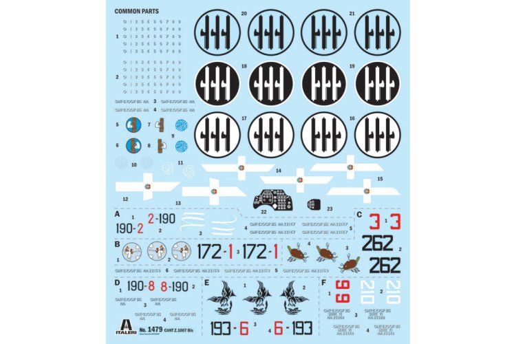 1:72 Italeri 1479 Cant Z.1007bis Alcione WWII &ndash; Single or Twin-Finned Version &ndash; Italian Propeller Aircraft - Ita1479 3 - ITA1479