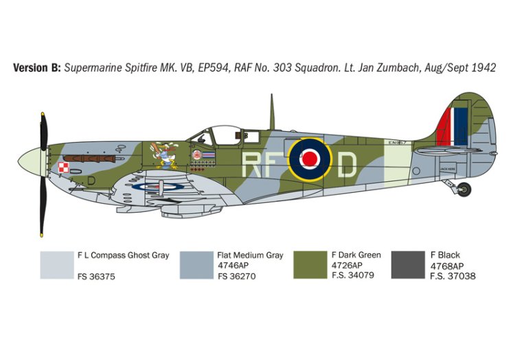 1:72 Italeri 1482 Supermarine Spitfire Mk.V / Mk.IX - Aces - Brits Jachtvliegtuig - Ita1482 4 - ITA1482