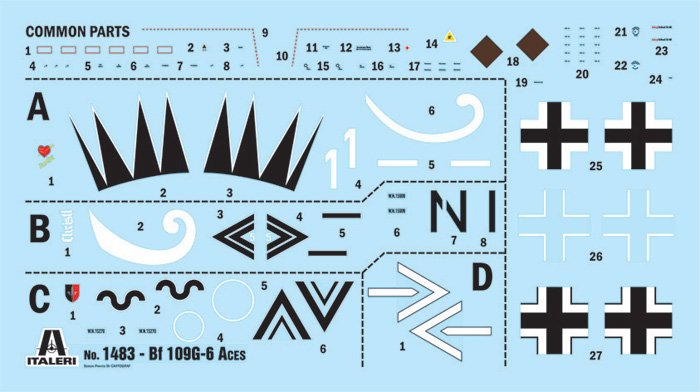 1:72 Italeri 1483 Messerschmitt Bf 109 G-6 - WWII Aces - Duits Propellervliegtuig - Ita1483 2 - ITA1483