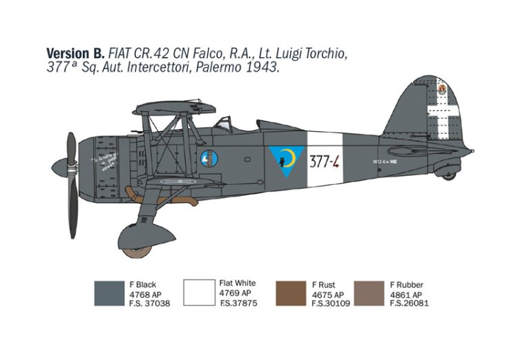 1:72 Italeri 1485 FIAT CR.42 CN "Falco" Night Fighter - Propeller Vliegtuig - Ita1485 5 - ITA1485