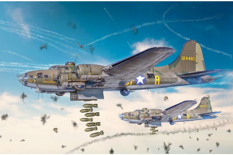 1:72 Italeri 1487 Boeing B-17F Flying Fortress - Amerikaanse Zware Bommenwerper - Ita1487 2 - ITA1487