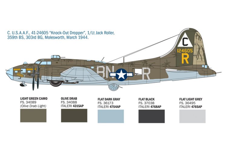 1:72 Italeri 1487 Boeing B-17F Flying Fortress - Amerikaanse Zware Bommenwerper - Ita1487 6 - ITA1487