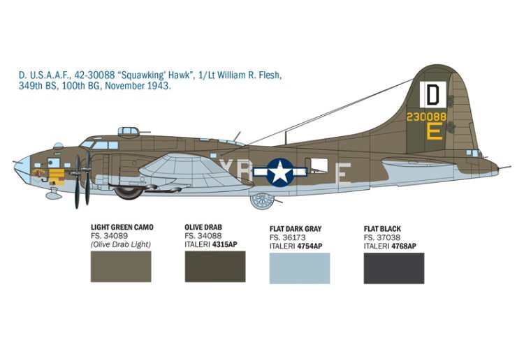 1:72 Italeri 1487 Boeing B-17F Flying Fortress - Amerikaanse Zware Bommenwerper - Ita1487 7 - ITA1487