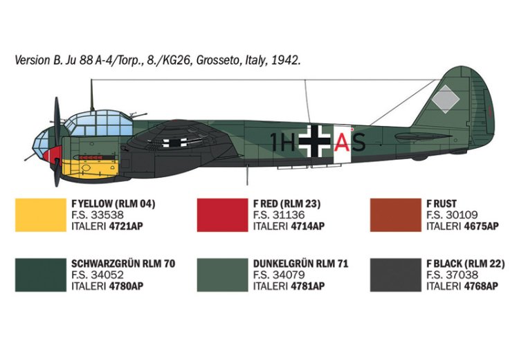 1:72 Italeri 1489 Junkers Ju 88 A-4/17 WWII - German Torpedo Bomber - Ita1489 6 - ITA1489