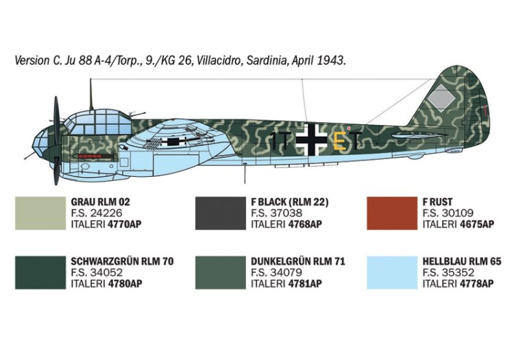 1:72 Italeri 1489 Junkers Ju 88 A-4/17 WWII - German Torpedo Bomber - Ita1489 7 - ITA1489
